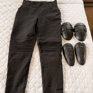 Black Motorcycle Pants with Protective Pads